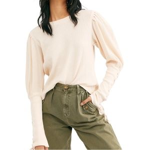 Free People Tasha Thermal Top in Ivory